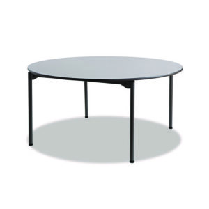 Maxx Legroom Wood Folding Table, Round, 60" x 29.5", Gray/Charcoal