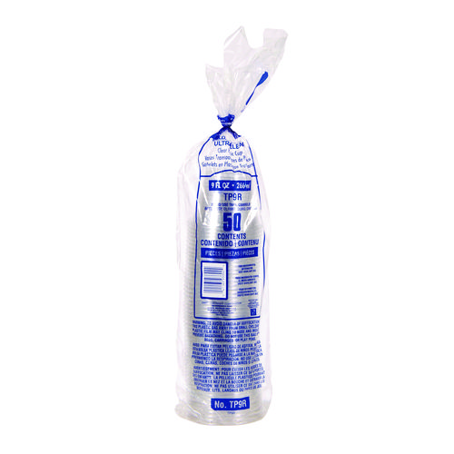 Ultra Clear PET Cups, Squat, 9 oz, Plastic, 50/Bag, 20 Bags/Carton