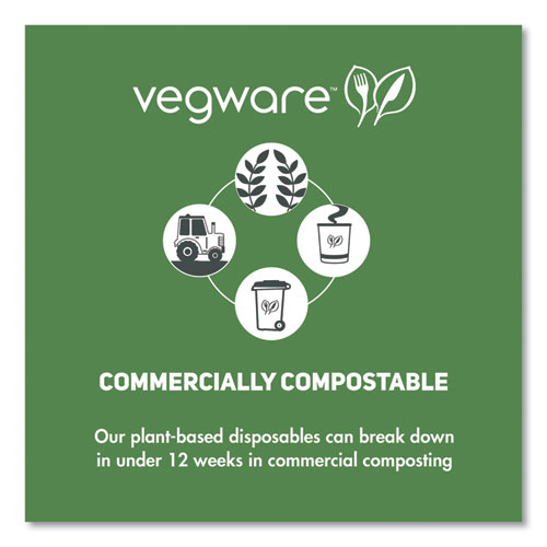 89 Series Hot Cup Lids, Fits Vegware 89-Series Hot Cups, Plastic, White, 1,000/Carton
