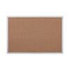 Cork Bulletin Board, 36" x 24", Tan Surface, Satin Aluminum Frame