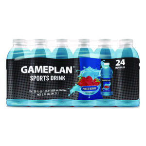 Gameplan Sports Drink, Mixed Berry, 20 oz Bottle, 24/Carton