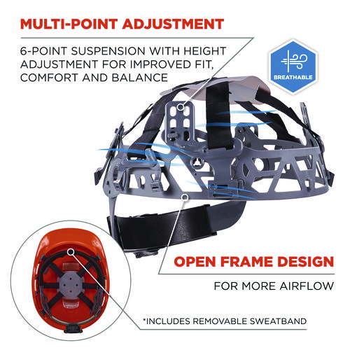 Skullerz 8967 Class E Lightweight Cap-Style Hard Hat, 6-Point Suspension, Orange