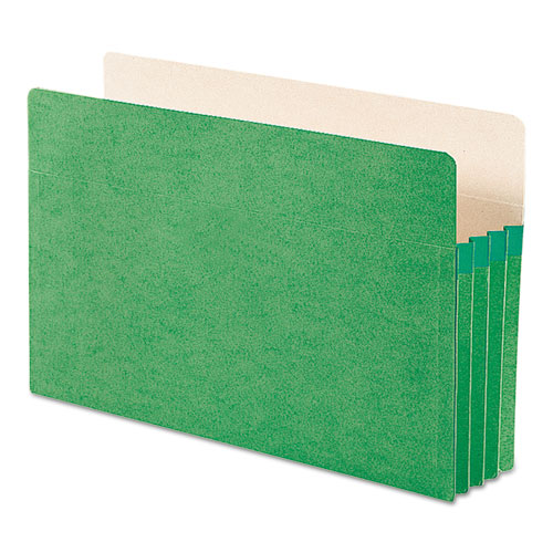 Colored File Pockets, 3.5" Expansion, Legal Size, Green