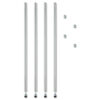 Stackable Posts For Wire Shelving, 36" High, Silver, 4/Pack