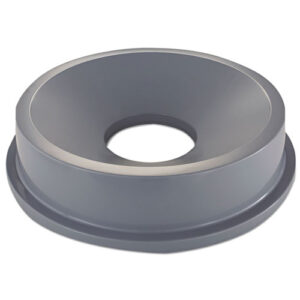 Round BRUTE Funnel Top Receptacle, For 32-Gallon Containers, 22.38" Diameter x 5h, Gray