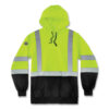 GloWear 8373 Hi-Vis Class 3 Hooded Sweatshirt with Black Bottom, Polar Fleece, Lime, 3X-Large