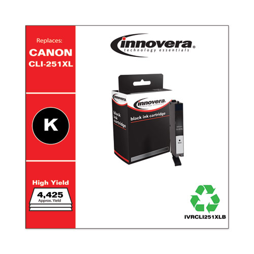 Remanufactured Black High-Yield Ink, Replacement for CLI-251XL (6448B001), 4,425 Page-Yield