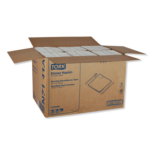 Universal Dinner Napkins, 1-Ply, 17" x 17", 1/4 Fold, White, 4008/Carton