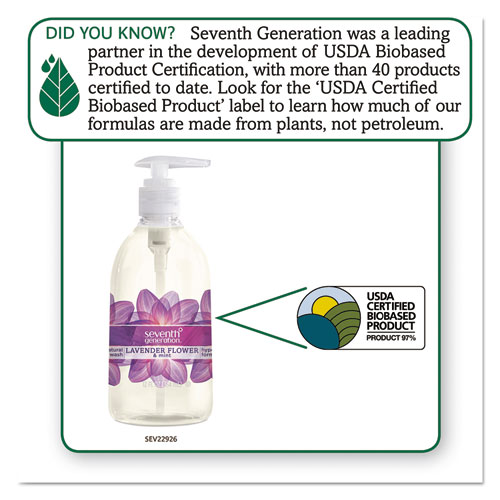 Natural Hand Wash, Lavender Flower and Mint Scent, 12 oz, 8/Carton