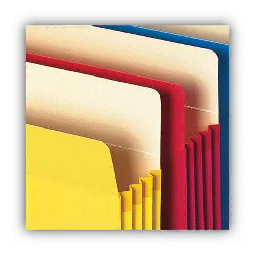 Colored File Pockets, 3.5" Expansion, Legal Size, Assorted Colors, 5/Pack
