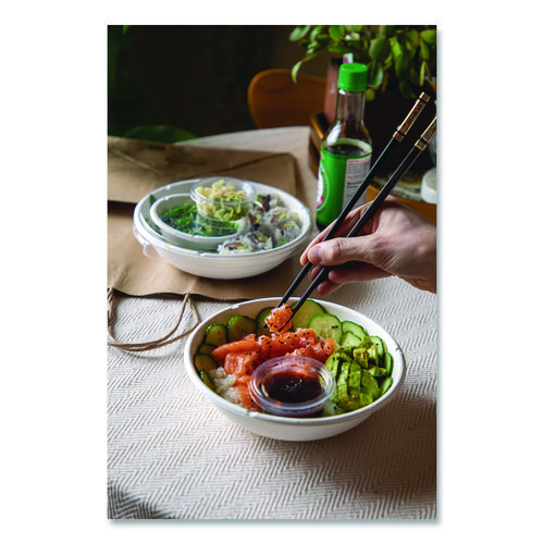Compostable Clear PLA Plastic Portion Cup Lids, Fits 2 oz to 4 oz Portion Cups, Clear, 2,000/Carton