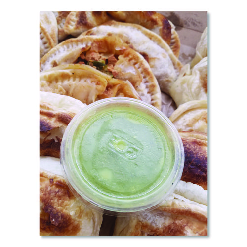 Compostable Clear PLA Plastic Portion Cup Lids, Fits 2 oz to 4 oz Portion Cups, Clear, 2,000/Carton