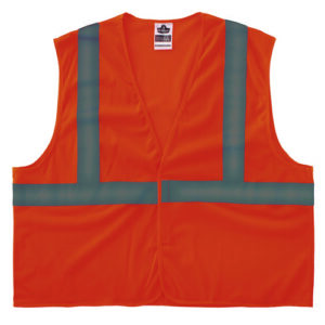 GloWear 8205HL-ECO Class 2 Recycled Hi-Vis Vest, Mesh, Polyester, X-Small, Orange