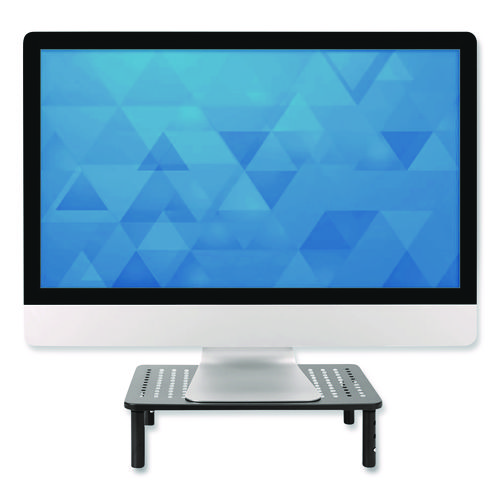 Adjustable Desktop Monitor Riser, For Up to 32" Monitors, 14.57" x 9.25" x 5.51", Black, Supports 44 lb