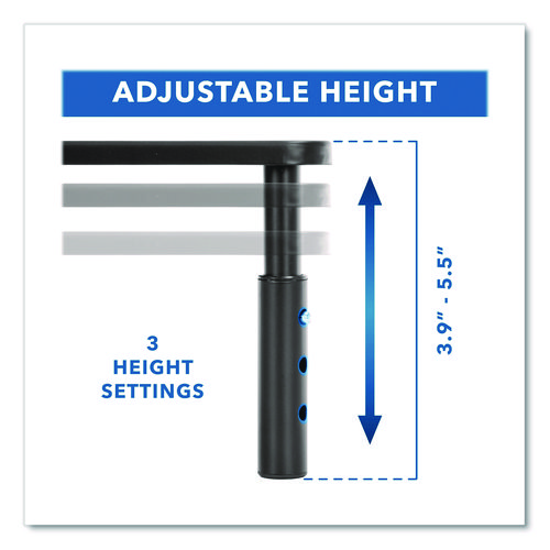 Adjustable Desktop Monitor Riser, For Up to 32" Monitors, 14.57" x 9.25" x 5.51", Black, Supports 44 lb