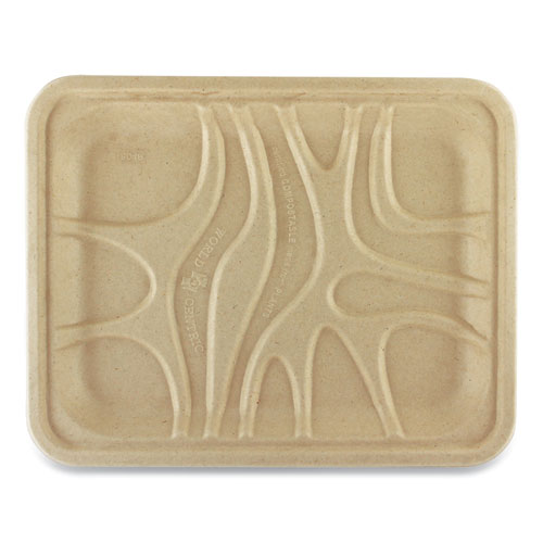 Fiber Trays, 9.1 x 7.1 x 0.7, Natural, Paper, 500/Carton