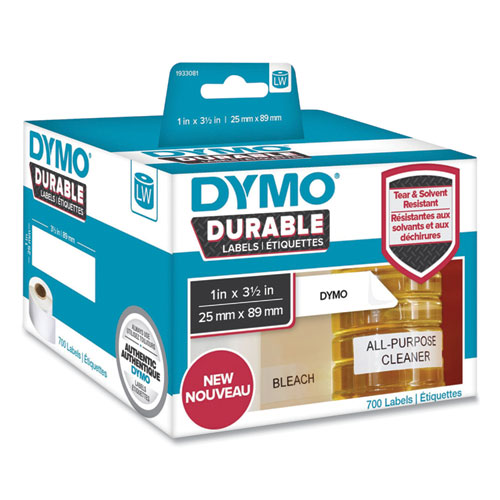 LW Durable Multi-Purpose Labels, 1" x 3.5", White, 700 Labels/Roll