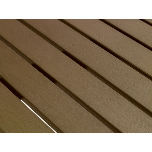 Eveleen Outdoor Patio Table with Two Mocha Powder-Coated Polymer Chairs, 30" Dia x 29h, Gray