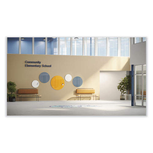 Coda Low Profile Circular Non-Magnetic Glassboard, 24" x 24", White Surface