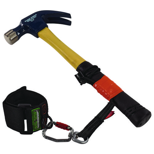 Squids 3123 Tool Wristband with D-Ring Anchor, 5 lb Max Working Capacity, 18" Long, Black