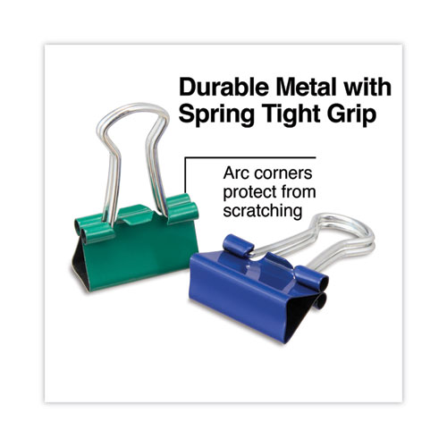 Binder Clips with Storage Tub, Mini, Assorted Colors, 60/Pack