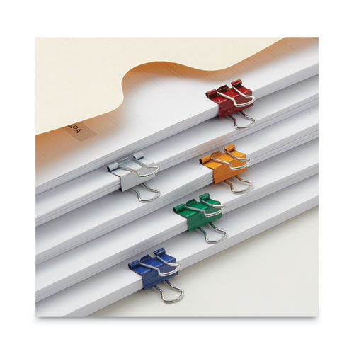 Binder Clips with Storage Tub, Mini, Assorted Colors, 60/Pack