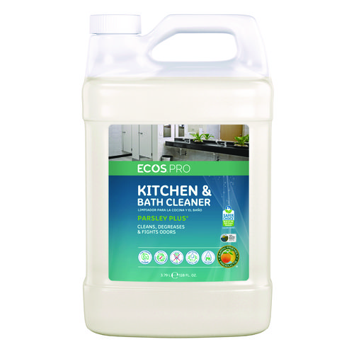 Parsley Plus All-Purpose Kitchen and Bathroom Cleaner, Herbal Scent, 1 gal Bottle, 4/Carton