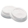 Dome Hot Drink Lids, Fits 8 oz Hot Cups, Plastic, White, 100/Sleeve, 10 Sleeves/Carton