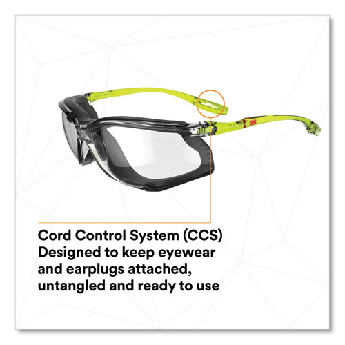 Solus CCS Series Protective Eyewear, Green Plastic Frame, Clear Polycarbonate Lens
