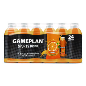 Gameplan Sports Drink, Orange, 20 oz Bottle, 24/Carton