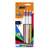 4-Color Shine Multi-Color Ballpoint Pen, Retractable, Medium 1mm, Black/Blue/Green/Red Ink, Assorted Metallic Barrels, 3/Pack
