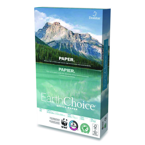 EarthChoice Office Paper, 92 Bright, 20 lb Bond Weight, 8.5 x 14, White, 500/Ream