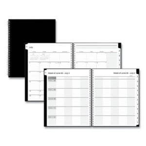 Teacher's Solid Black Weekly/Monthly Lesson Planner, 2024 to 2025, Nine Classes, Black Cover, (144) 11 x 8.5 Pages