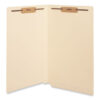 Reinforced End Tab Fastener Folders, 0.75" Expansion, 2 Fasteners, Legal Size, Manila Exterior, 50/Box