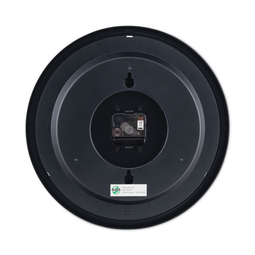 Round Wall Clock, 13.5" Overall Diameter, Black Case, 1 AA (sold separately)