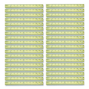 Three-Hole Punched Wood Ruler, Standard/Metric, 12" (30 cm) Long, Natural Wood, 36/Box