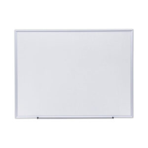 Deluxe Melamine Dry Erase Board, 48" x 36", White Surface, Satin Aluminum Frame