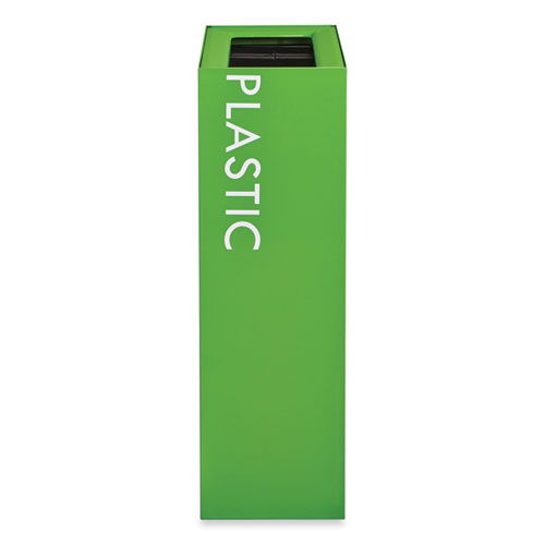 Mixx Recycling Center Rectangular Receptacle, 29 gal, Steel, Green