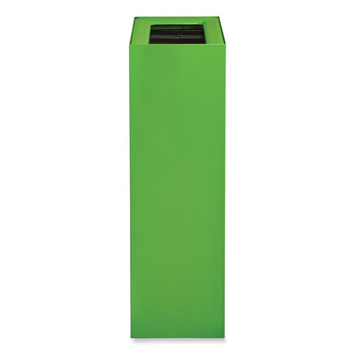 Mixx Recycling Center Rectangular Receptacle, 29 gal, Steel, Green