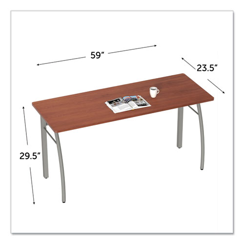 Trento Line Rectangular Desk, 59.13" x 23.63" x 29.5", Cherry