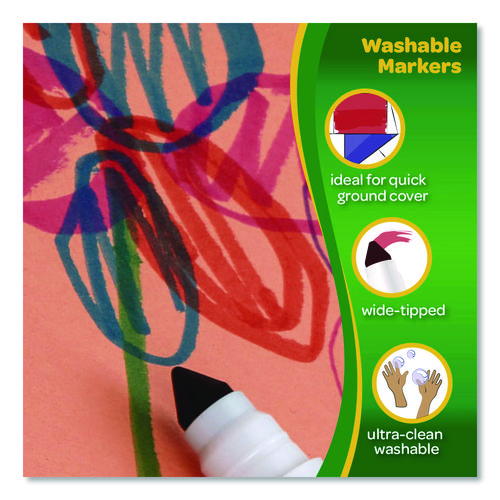 Ultra-Clean Washable Markers, Broad Bullet Tip, Assorted Colors, 10/Pack