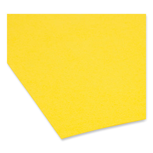 SuperTab Colored File Folders, 1/3-Cut Tabs: Assorted, Letter Size, 0.75" Expansion, 11-pt Stock, Yellow, 100/Box