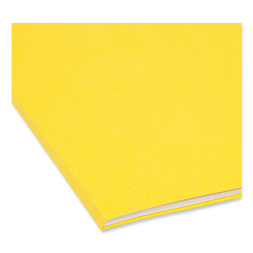SuperTab Colored File Folders, 1/3-Cut Tabs: Assorted, Letter Size, 0.75" Expansion, 11-pt Stock, Yellow, 100/Box