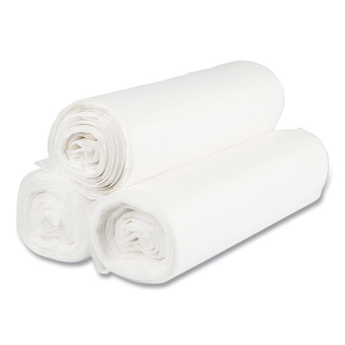 High-Density Commercial Can Liner Value Pack, 60 gal, 14 mic, 38" x 58", Clear, Interleaved Roll, 25 Bags/Roll, 8 Rolls/CT