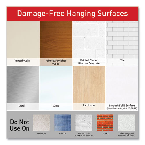 Picture Hanging Strips, Removable, Holds Up to 3 lbs per Pair, Medium, 0.63 x 2.75, White, 22 Pairs/Pack