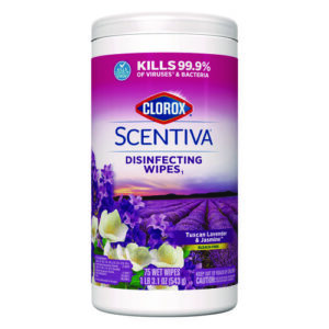 Scentiva Bleach Free Cleaning Wipes, 7.75 x 7, Tuscan Lavender and Jasmine, 75/Canister