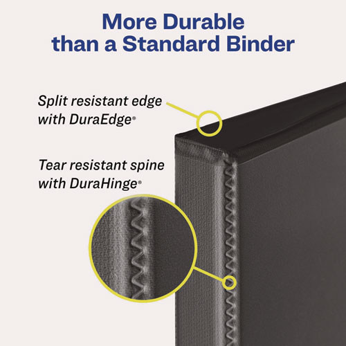 Heavy-Duty Non-View Binder with DuraHinge and One Touch EZD Rings, 3 Rings, 1" Capacity, 11 x 8.5, Red - Image 3