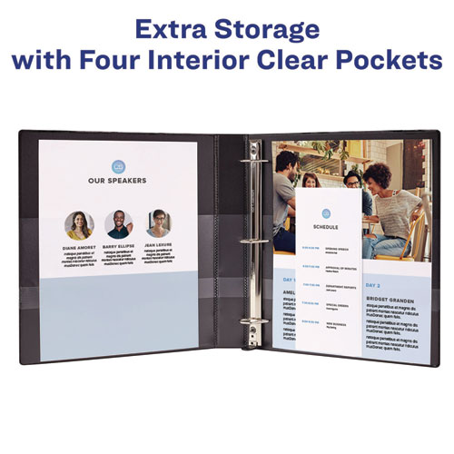 Heavy-Duty Non-View Binder with DuraHinge and One Touch EZD Rings, 3 Rings, 1" Capacity, 11 x 8.5, Red - Image 5