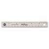 Stainless Steel Office Ruler With Non Slip Cork Base, Standard/Metric, 6" Long