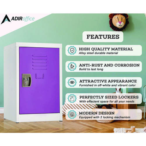 Steel Storage Locker, 1 Compartment, 15 x 15 x 24, Purple